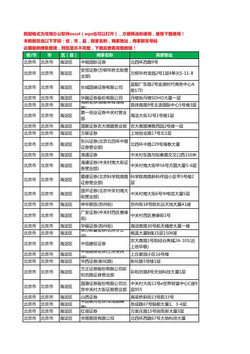 2020新版北京市北京市海淀区证券工商企业公司商家名录名单黄页联系电话号码地址大全133家
