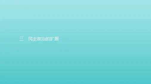 2019_2020学年高中历史专题七近代西方民主政治的确立与发展3民主政治的扩展课件人民版必修1