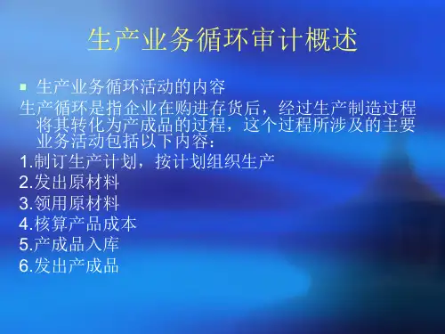 生产业务循环审计生产与费用循环的内部控制及测试