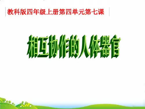 【教科版】《相互协作的人体器官》PPT-精讲课件1