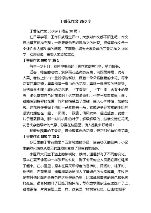 丁香花作文350字（精选30篇）
