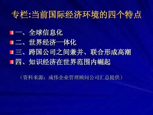 专栏：当前国际经济环境的四个特点