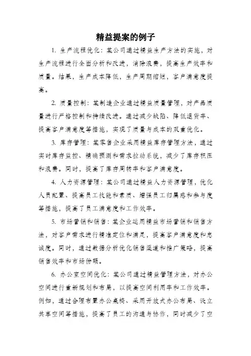 精益提案的好例子