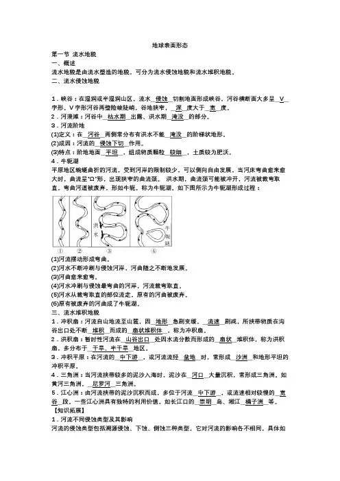 地球表面形态知识整理(2019湘教版)