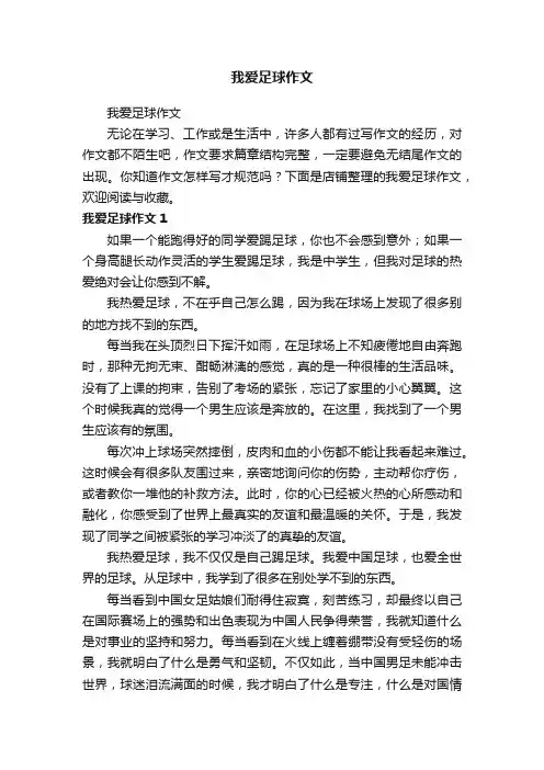 我爱足球作文 2