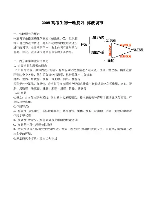 高考生物一轮复习 体液调节