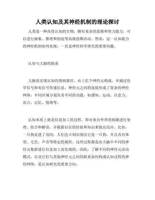 人类认知及其神经机制的理论探讨