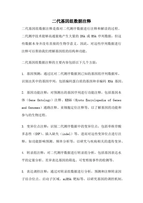 二代基因组数据注释