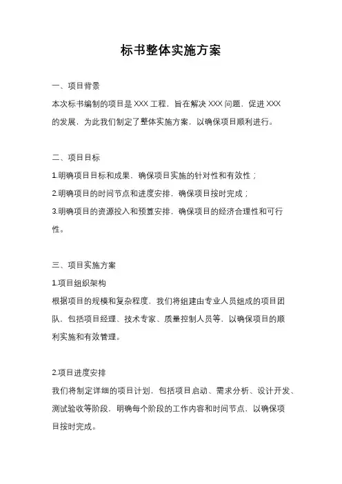 标书整体实施方案