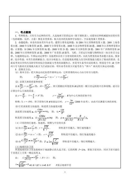 天体运动总复习绝对经典汇总