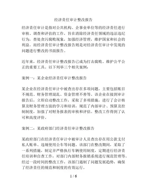 经济责任审计整改报告