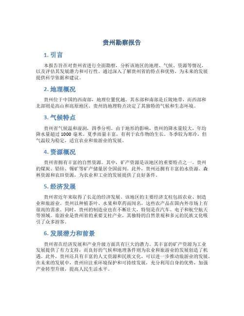 贵州勘察报告
