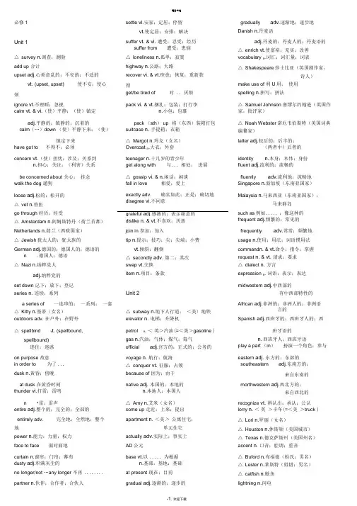 人教版高中英语全部单词表
