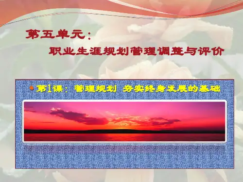 职业生涯规划-第五单元--职业生涯规划管理调整与评价(PPT)