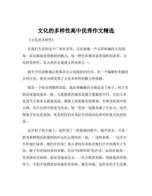 文化的多样性高中优秀作文精选