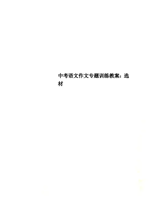中考语文作文专题训练教案：选材