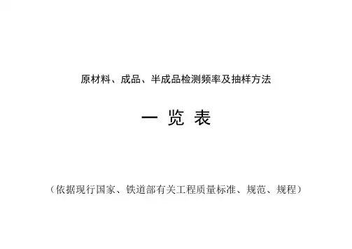 铁路原材料抽检送检表