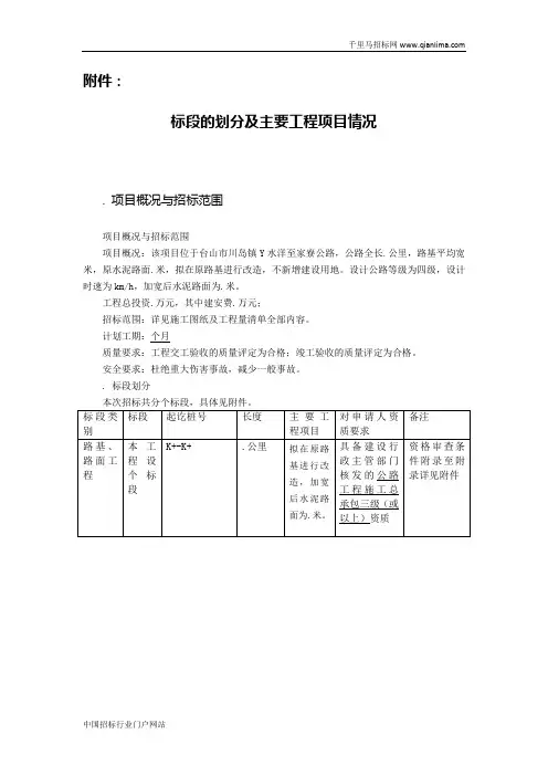 路面加宽工程施工招投标书范本