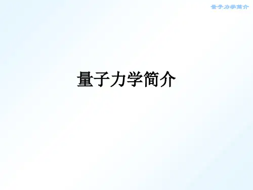 量子力学简介PPT课件