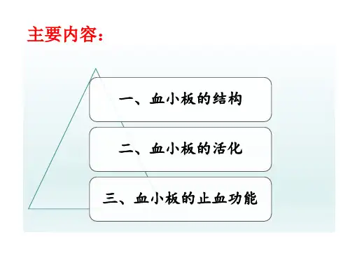 82血小板结构活化代谢止血作用