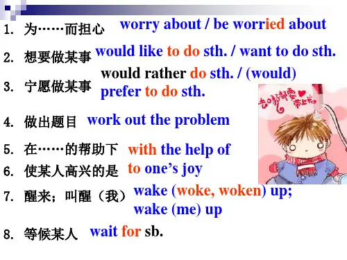 上海中考英语考纲词组