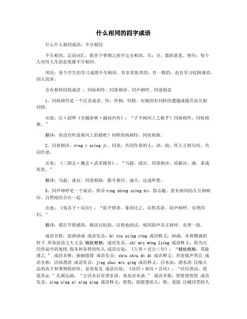 什么相同的四字成语