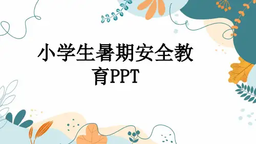 小学生暑期安全教育PPT