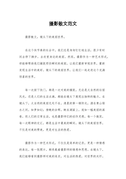摄影散文范文