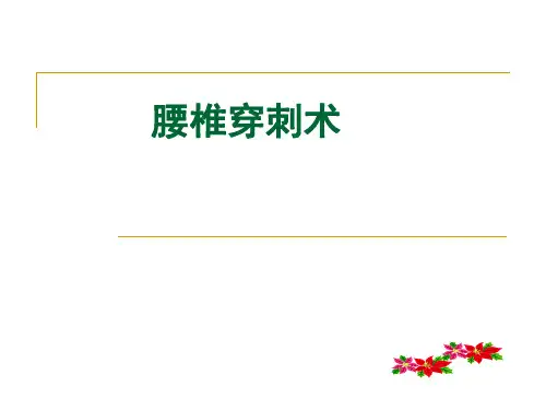 腰椎穿刺术护理PPT课件