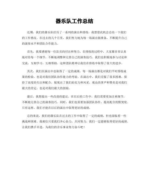 器乐队工作总结