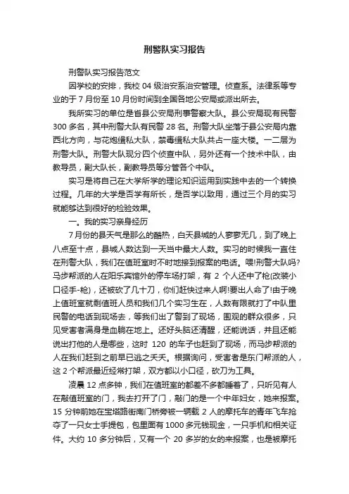 刑警队实习报告