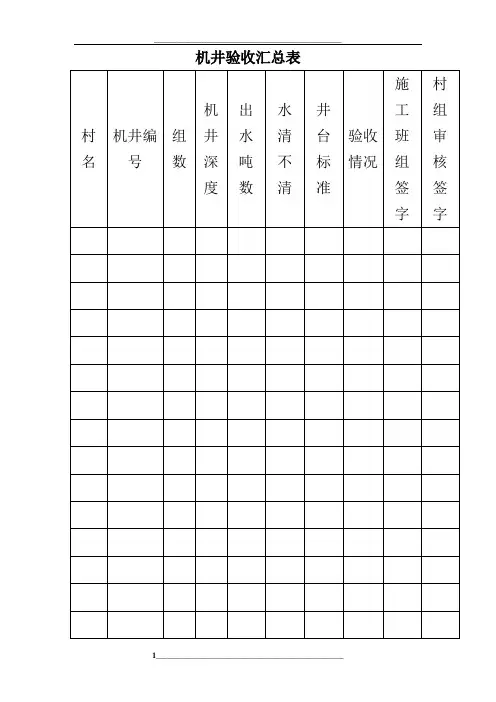 机井报验资料