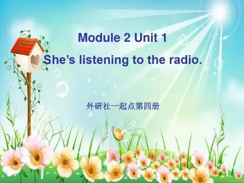 外研版(一起)二下Module 2《Unit 1 She’s listening to the radio》ppt课件2