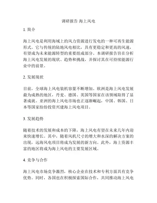 调研报告 海上风电