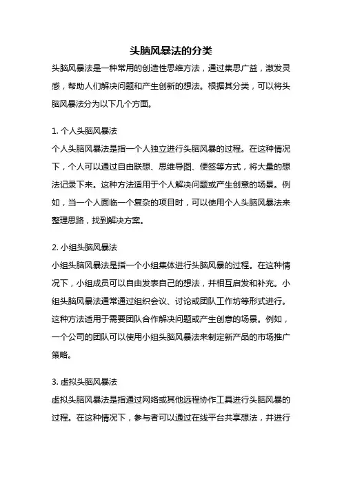 头脑风暴法的分类
