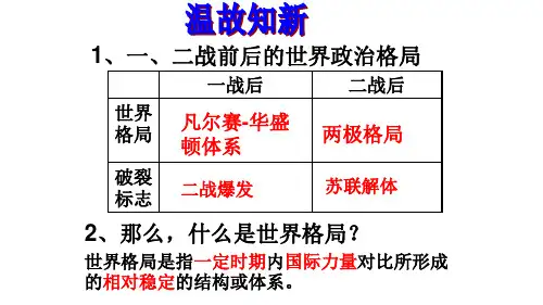 人教部编版九年级历史下册第21课 冷战后的世界格局课件(27张)