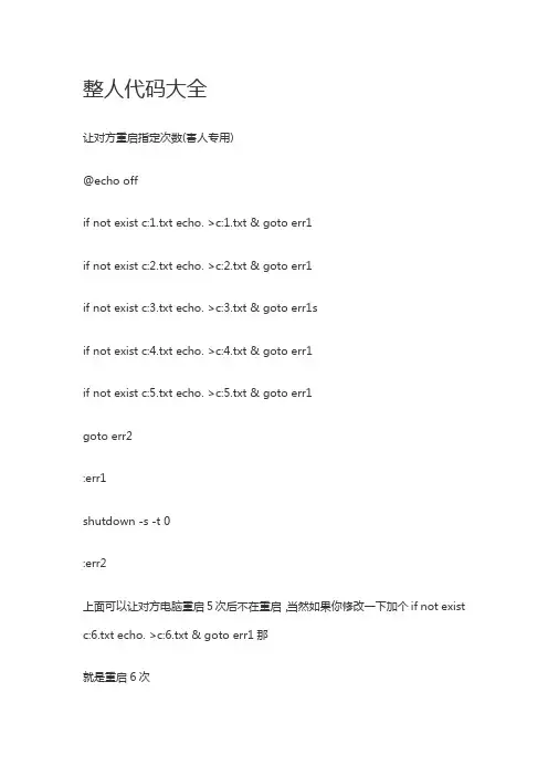 整人代码大全