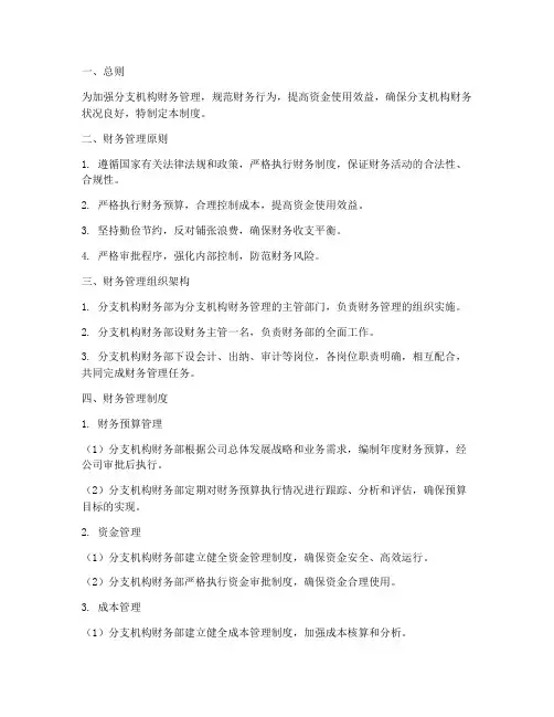 分支公司财务管理制度