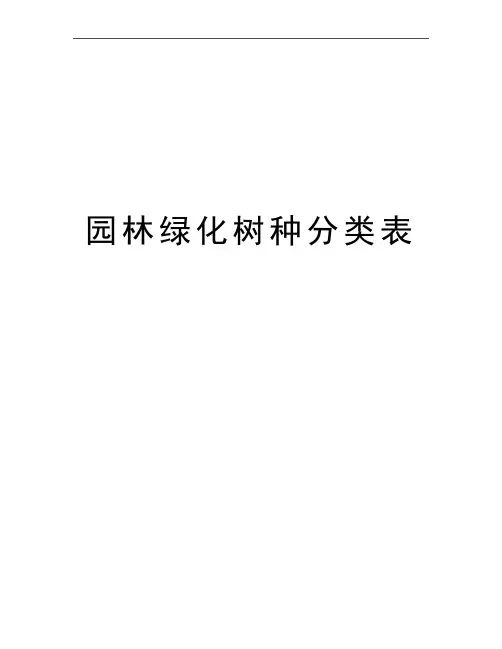最新园林绿化树种分类表