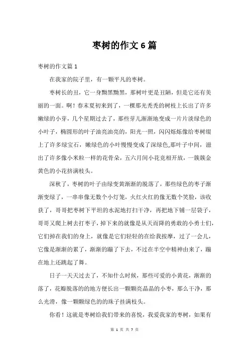 枣树的作文6篇