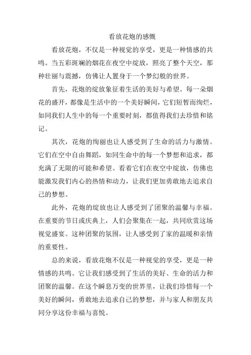 看放花炮的感慨
