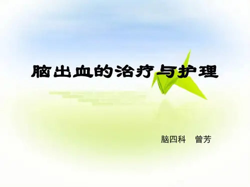 脑出血的治疗与护理 PPT课件