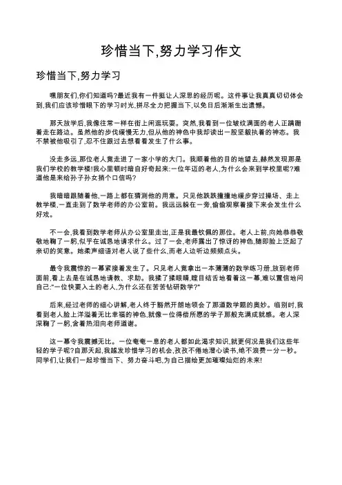 珍惜当下,努力学习作文