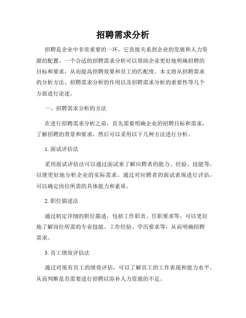 招聘需求分析