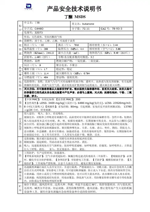 丁酮 MSDS 2