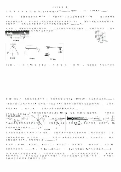 2019年安徽中考物理试题.doc