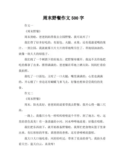 周末野餐作文500字