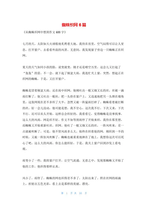 蜘蛛织网6篇