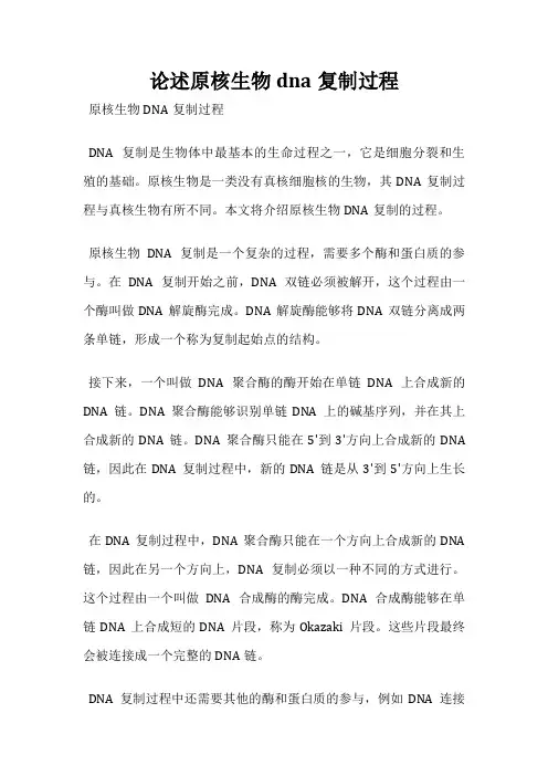 论述原核生物dna复制过程