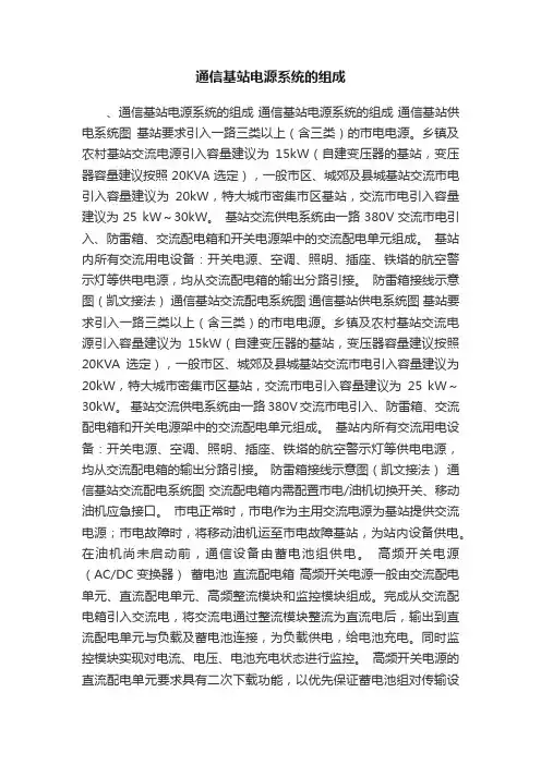 通信基站电源系统的组成